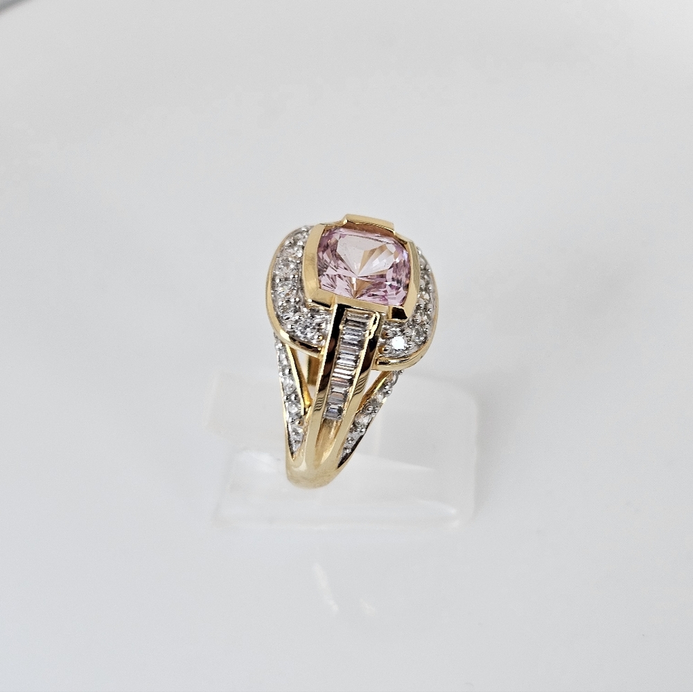 Rare Victoria Wieck Pink Sapphire & White Absolute Gemstones Vermeil Ring Sz 6! - Picture 6 of 11